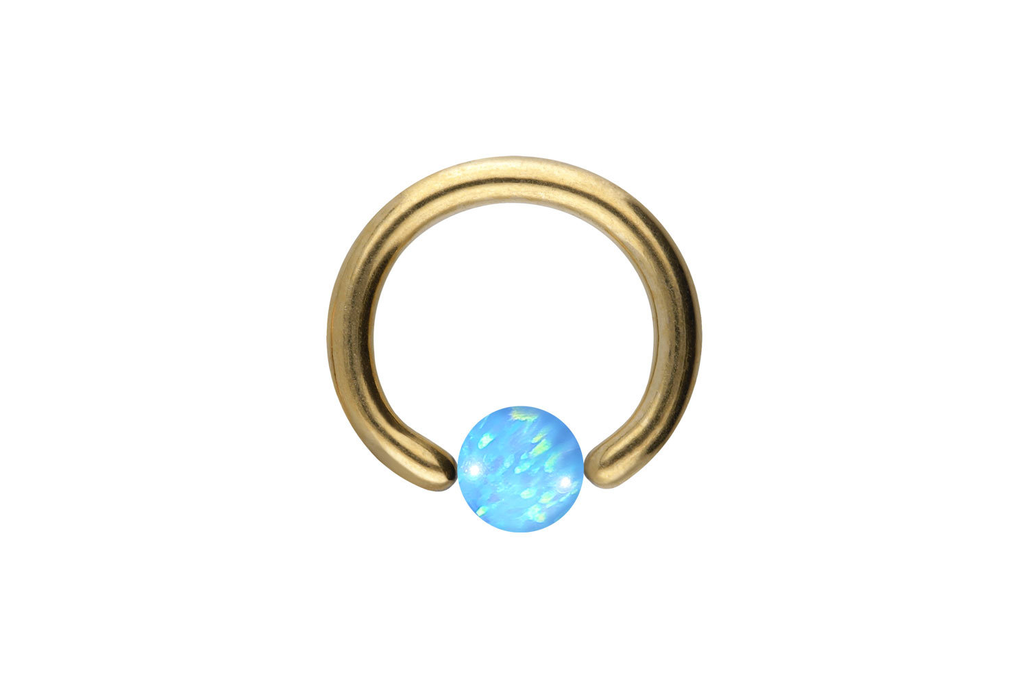 Titan Klemmkugelring Piercing SYNTHETISCHER OPAL